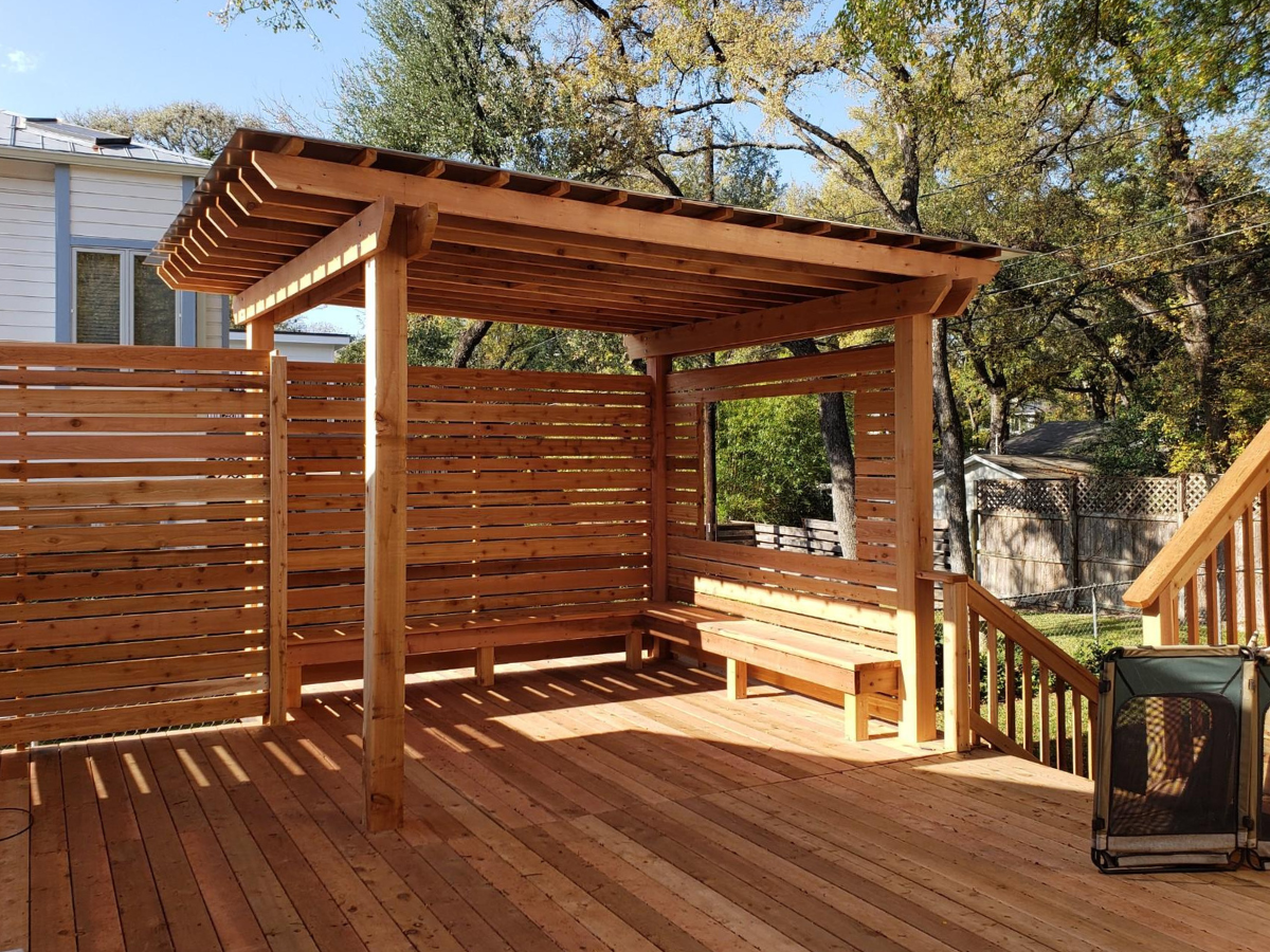 austin pergola staining